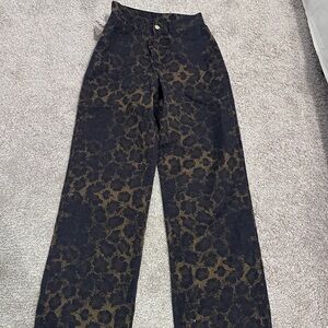 Missguided Black and Brown Flare Jeans